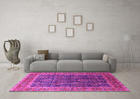 Machine Washable Oriental Pink Industrial Rug, wshurb2316pnk