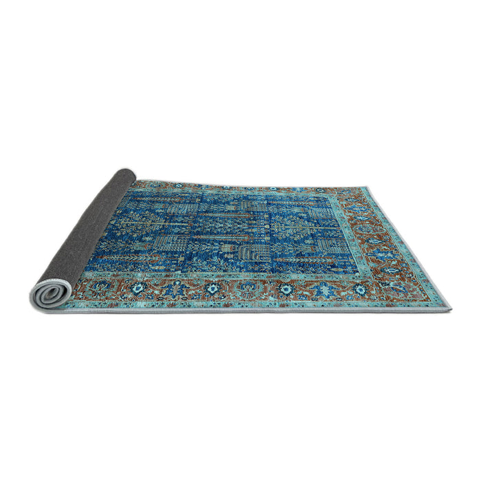 Sideview of Oriental Light Blue Industrial Rug, urb2316lblu