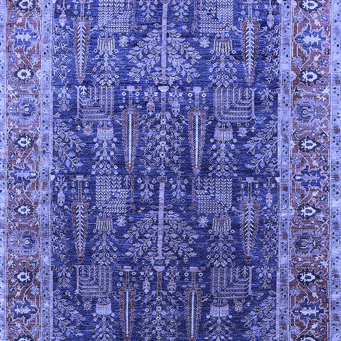 Machine Washable Oriental Blue Industrial Rug, wshurb2316blu