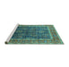 Sideview of Machine Washable Oriental Turquoise Industrial Area Rugs, wshurb2316turq