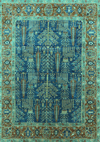 Oriental Turquoise Industrial Rug, urb2316turq