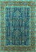 Oriental Turquoise Industrial Rug, urb2316turq