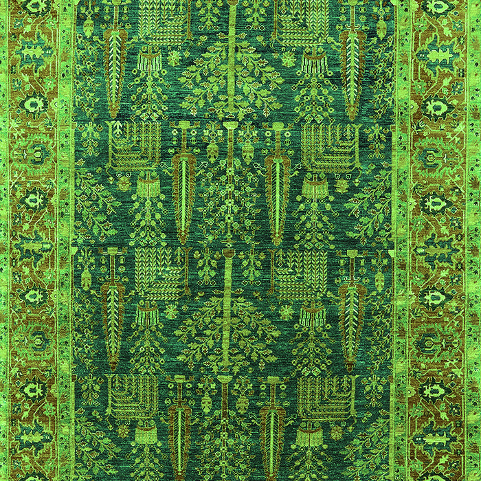 Machine Washable Oriental Green Industrial Area Rugs, wshurb2316grn