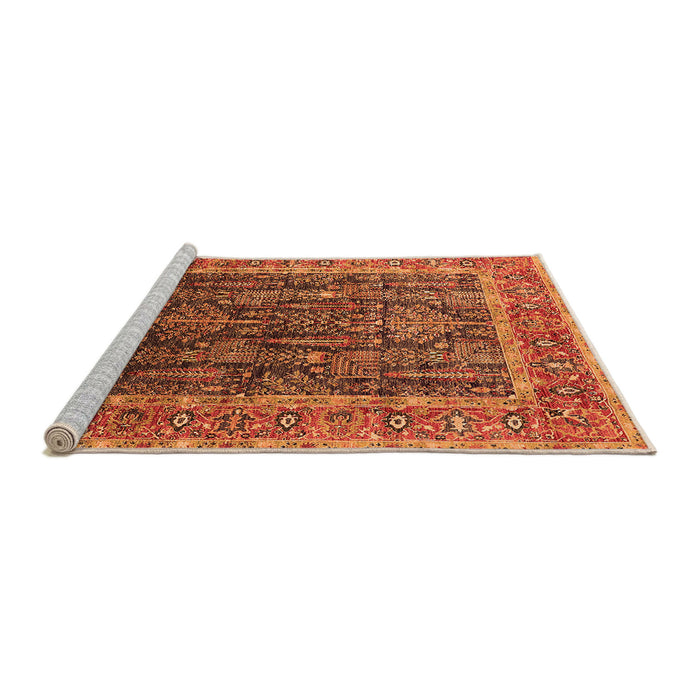 Sideview of Machine Washable Oriental Orange Industrial Area Rugs, wshurb2316org
