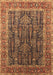 Machine Washable Oriental Brown Industrial Rug, wshurb2316brn