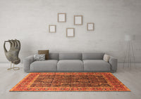 Machine Washable Oriental Orange Industrial Rug, wshurb2316org