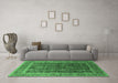 Machine Washable Oriental Emerald Green Industrial Area Rugs in a Living Room,, wshurb2316emgrn