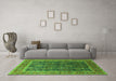 Machine Washable Oriental Green Industrial Area Rugs in a Living Room,, wshurb2316grn