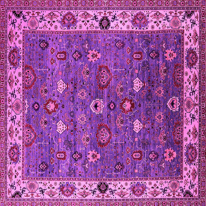 Square Machine Washable Oriental Pink Industrial Rug, wshurb2317pnk