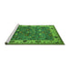 Sideview of Machine Washable Oriental Green Industrial Area Rugs, wshurb2317grn