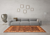 Machine Washable Oriental Orange Industrial Rug, wshurb2317org