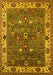 Machine Washable Oriental Yellow Industrial Rug, wshurb2317yw