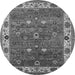 Round Oriental Gray Industrial Rug, urb2317gry