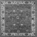 Square Machine Washable Oriental Gray Industrial Rug, wshurb2317gry