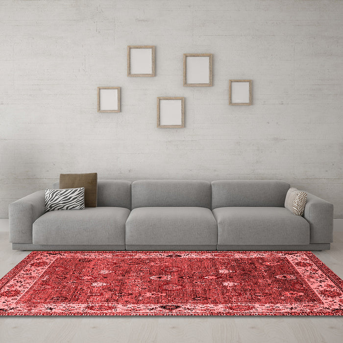 Industrial Red Washable Rugs