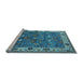 Sideview of Machine Washable Oriental Light Blue Industrial Rug, wshurb2317lblu