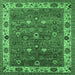 Square Oriental Emerald Green Industrial Rug, urb2317emgrn