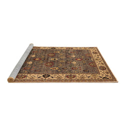Sideview of Machine Washable Oriental Brown Industrial Rug, wshurb2317brn