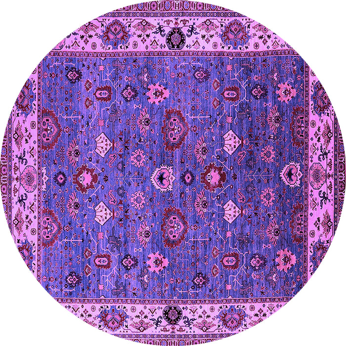 Round Machine Washable Oriental Purple Industrial Area Rugs, wshurb2317pur