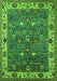 Machine Washable Oriental Green Industrial Area Rugs, wshurb2317grn