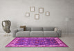 Machine Washable Oriental Pink Industrial Rug in a Living Room, wshurb2317pnk