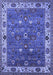 Machine Washable Oriental Blue Industrial Rug, wshurb2317blu