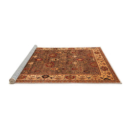 Sideview of Machine Washable Oriental Orange Industrial Area Rugs, wshurb2317org