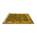 Sideview of Machine Washable Oriental Yellow Industrial Rug, wshurb2317yw