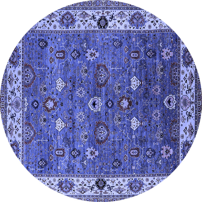 Round Oriental Blue Industrial Rug, urb2317blu
