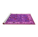 Sideview of Machine Washable Oriental Pink Industrial Rug, wshurb2317pnk