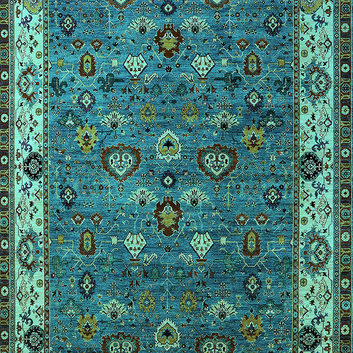 Machine Washable Oriental Turquoise Industrial Area Rugs, wshurb2318turq
