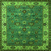 Square Oriental Green Industrial Rug, urb2318grn