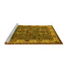 Sideview of Machine Washable Oriental Yellow Industrial Rug, wshurb2318yw