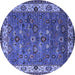 Round Oriental Blue Industrial Rug, urb2318blu