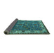 Sideview of Oriental Turquoise Industrial Rug, urb2318turq