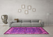 Machine Washable Oriental Pink Industrial Rug in a Living Room, wshurb2318pnk