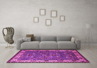 Machine Washable Oriental Pink Industrial Rug, wshurb2318pnk