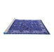 Sideview of Machine Washable Oriental Blue Industrial Rug, wshurb2318blu