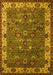 Machine Washable Oriental Yellow Industrial Rug, wshurb2318yw