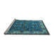 Sideview of Machine Washable Oriental Light Blue Industrial Rug, wshurb2318lblu