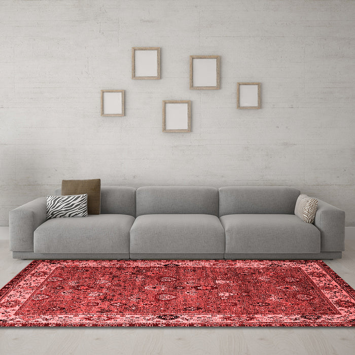 Industrial Red Washable Rugs