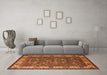 Machine Washable Oriental Orange Industrial Area Rugs in a Living Room, wshurb2318org