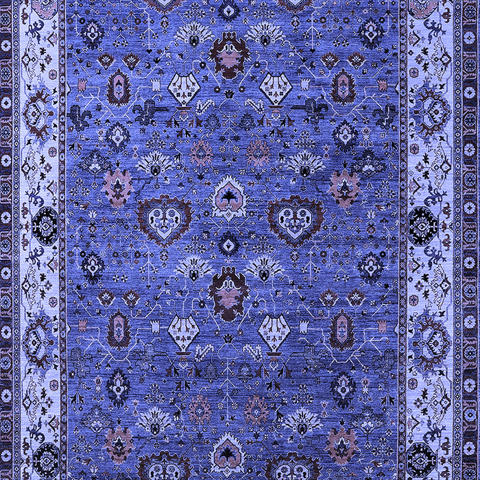 Machine Washable Oriental Blue Industrial Rug, wshurb2318blu