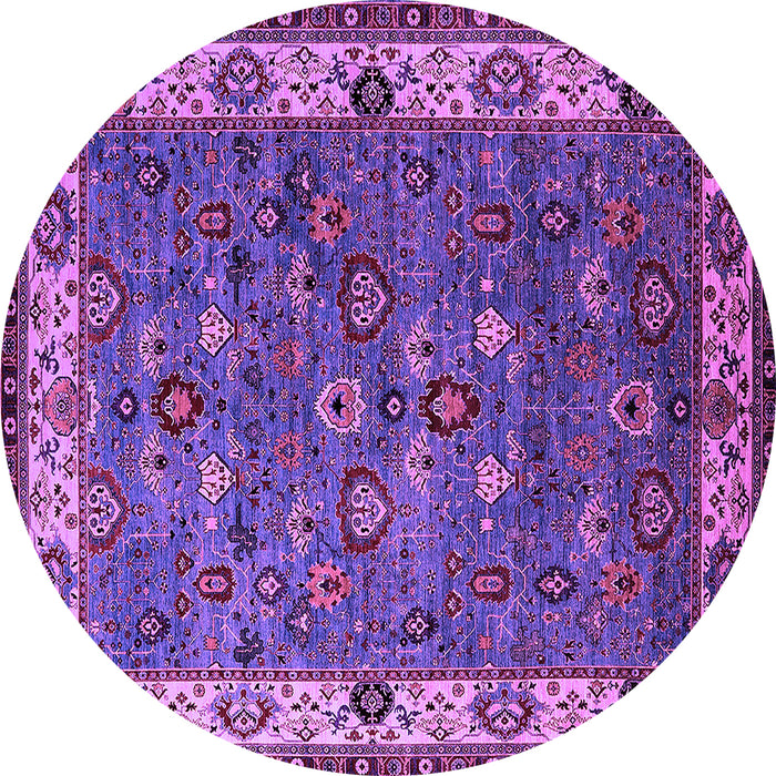 Round Machine Washable Oriental Purple Industrial Area Rugs, wshurb2318pur