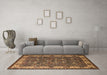 Machine Washable Oriental Brown Industrial Rug in a Living Room,, wshurb2318brn