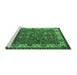 Sideview of Machine Washable Oriental Emerald Green Industrial Area Rugs, wshurb2318emgrn