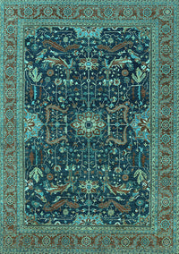 Oriental Turquoise Industrial Rug, urb2319turq