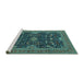 Sideview of Machine Washable Oriental Turquoise Industrial Area Rugs, wshurb2319turq