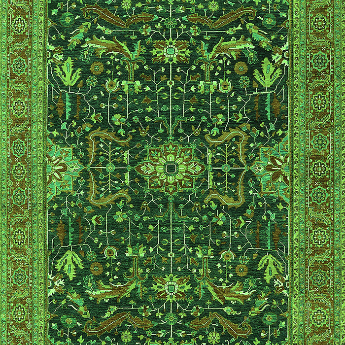 Machine Washable Oriental Green Industrial Area Rugs, wshurb2319grn