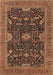 Machine Washable Oriental Brown Industrial Rug, wshurb2319brn